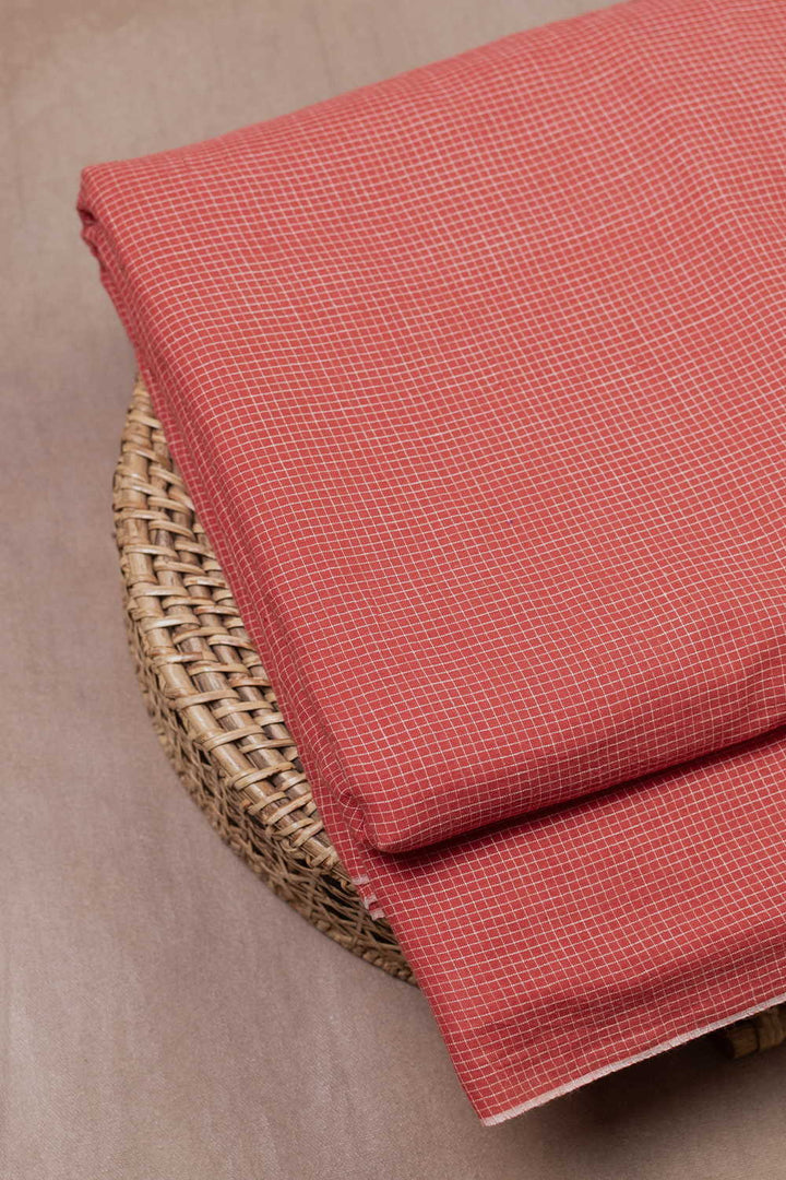 Checks Pattern Handwoven Cotton Fabric