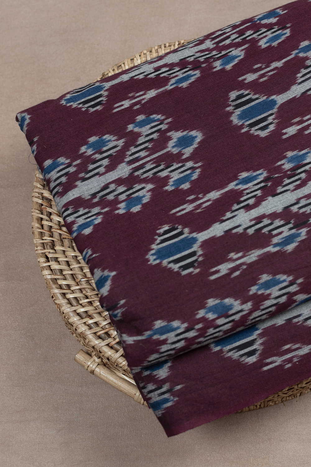 Boysenberry Purple Ikat Cotton Fabric