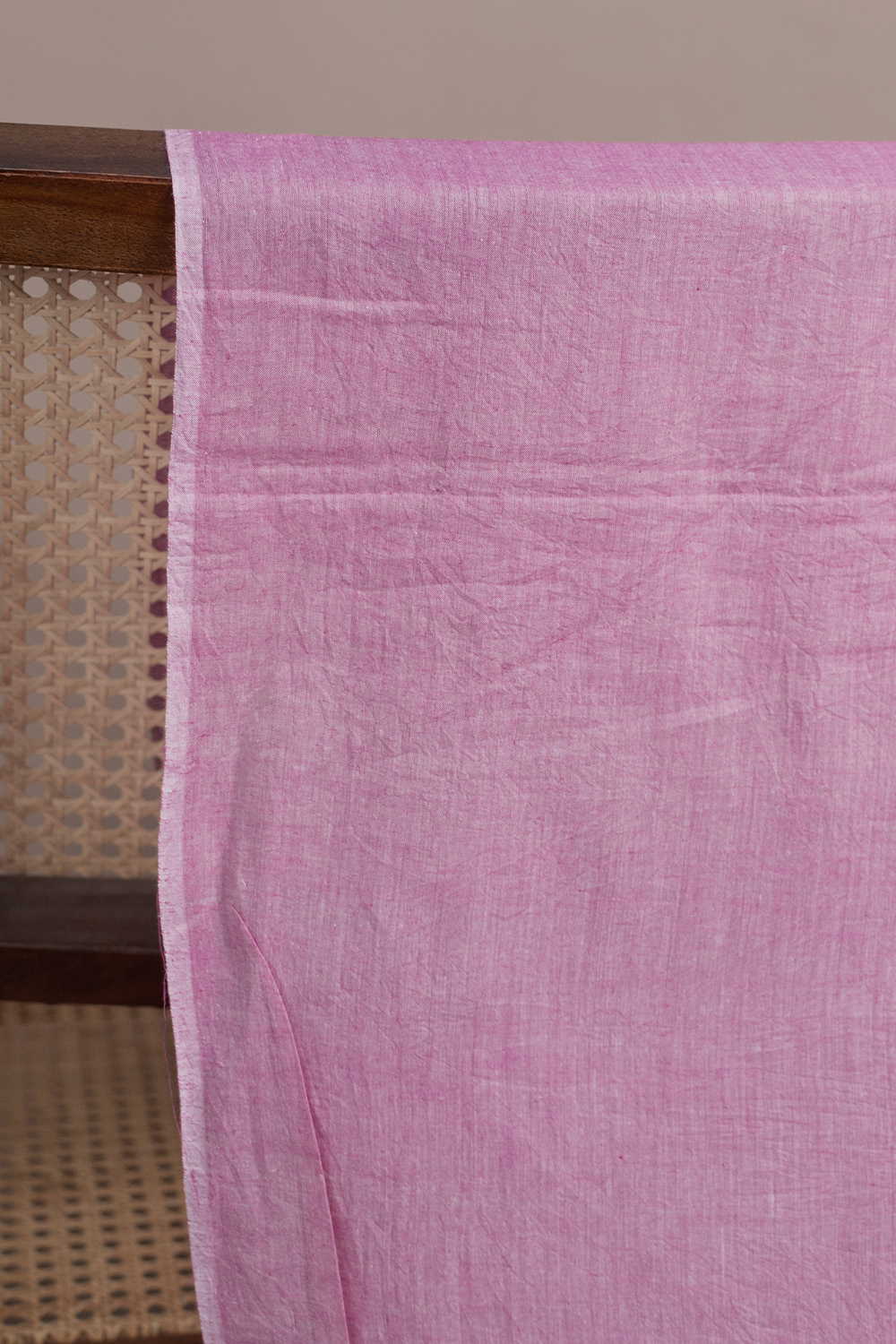 Plain Pink Handwoven Mul Cotton Fabric