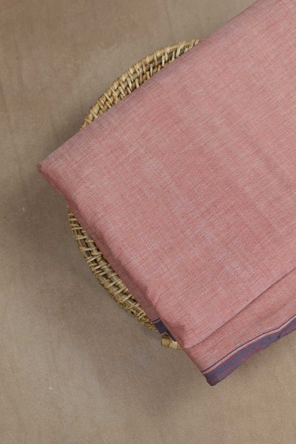 Peach Handspun Cotton Fabric