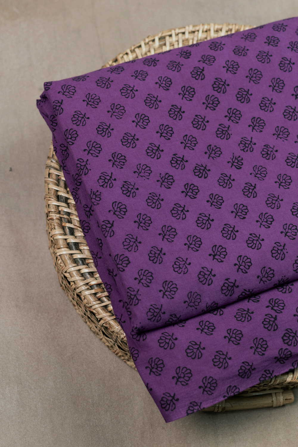 Velvet Purple Bagh Cotton Fabric- 0.5M