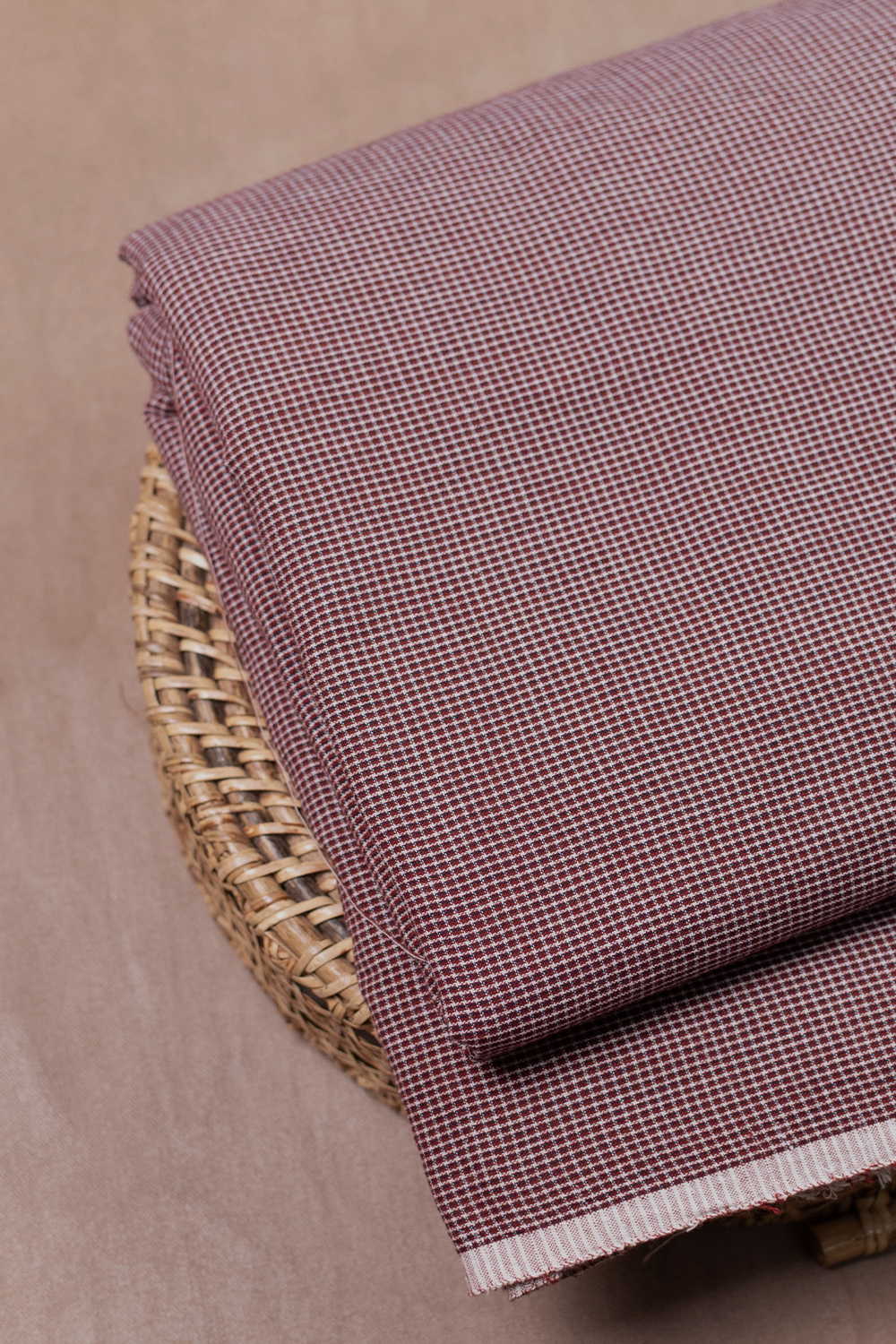 Darker Peach Handwoven Cotton Fabric