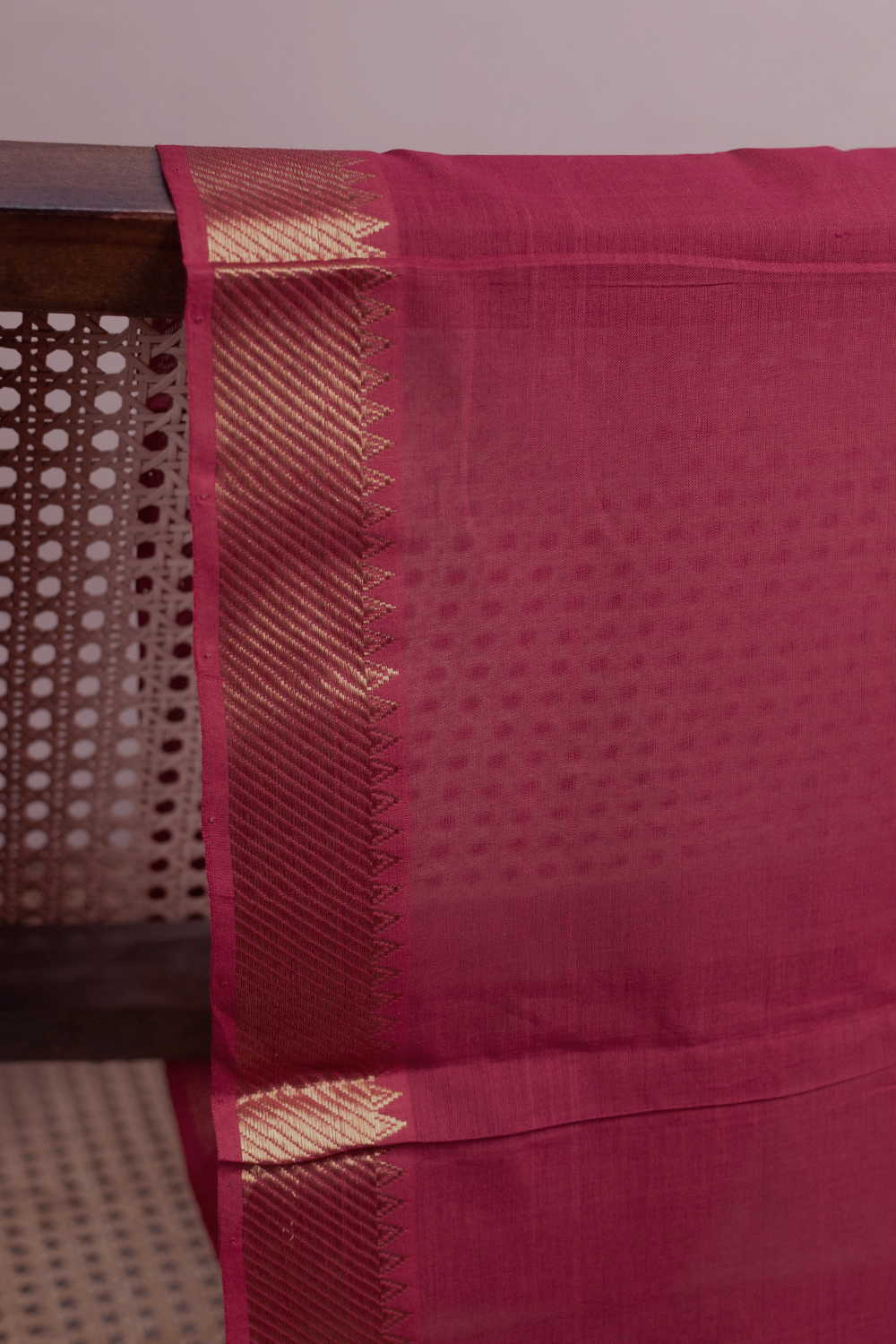 Deep Garnet Maroon Mangalagiri Cotton Fabric