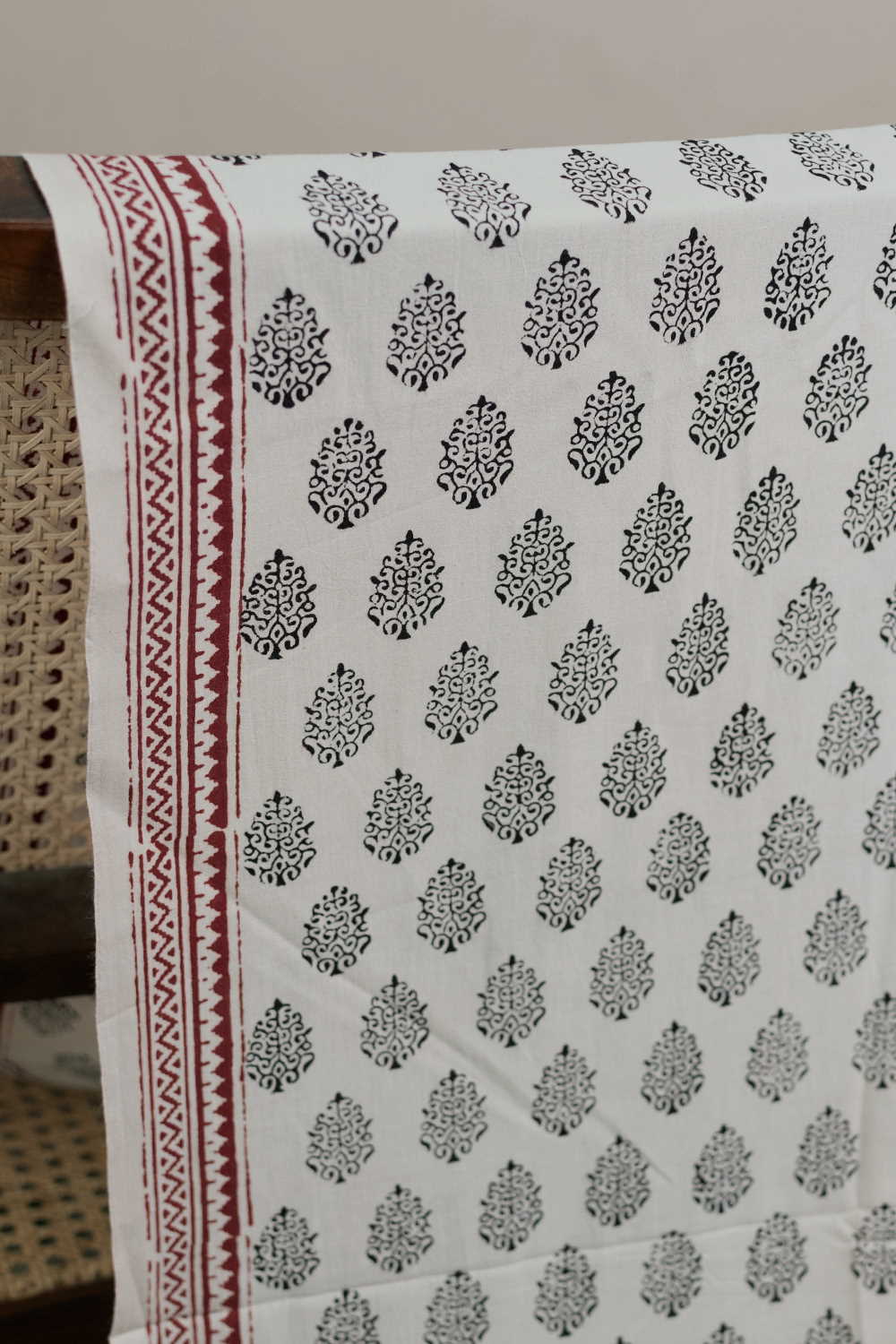 Snow Cream Bagh Cotton Fabric