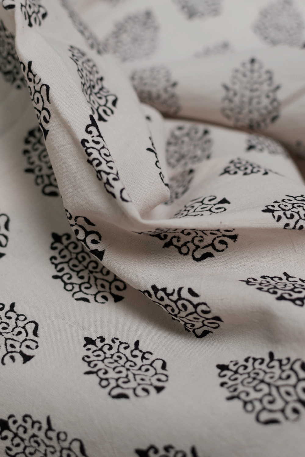 Snow Cream Bagh Cotton Fabric