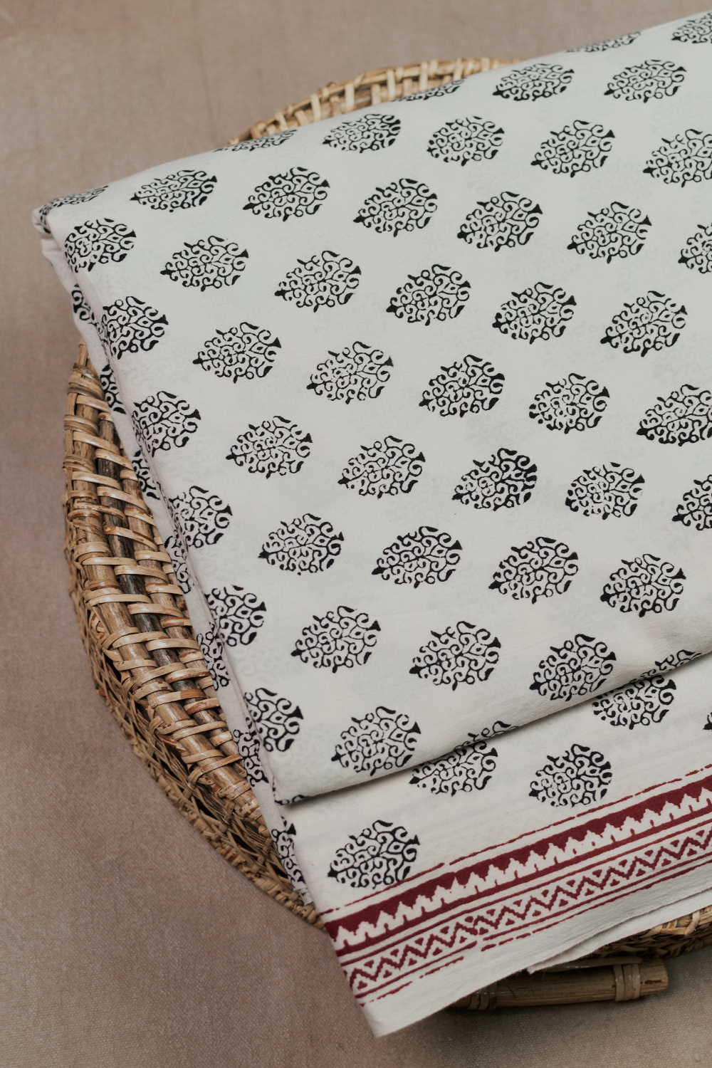 Snow Cream Bagh Cotton Fabric