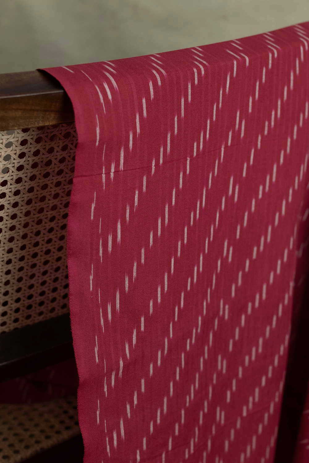 Candy Red Ikat Cotton Fabric