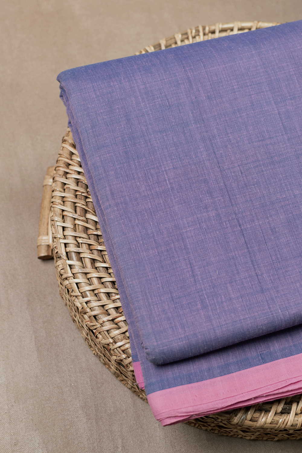 Dual Shade Pink & Purple Mangalagiri Cotton Fabric