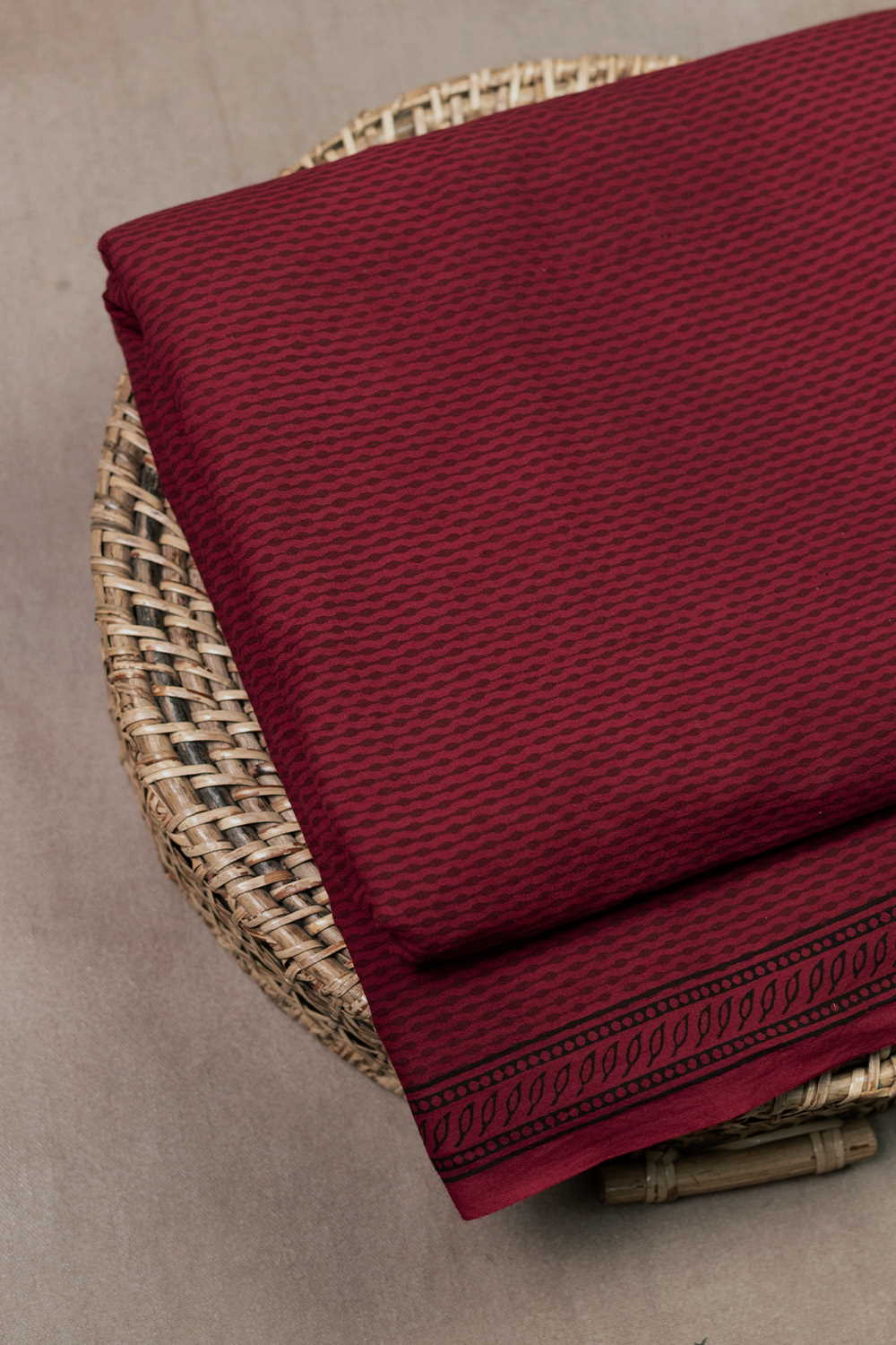 Rust Maroon Bagh Cotton Fabric