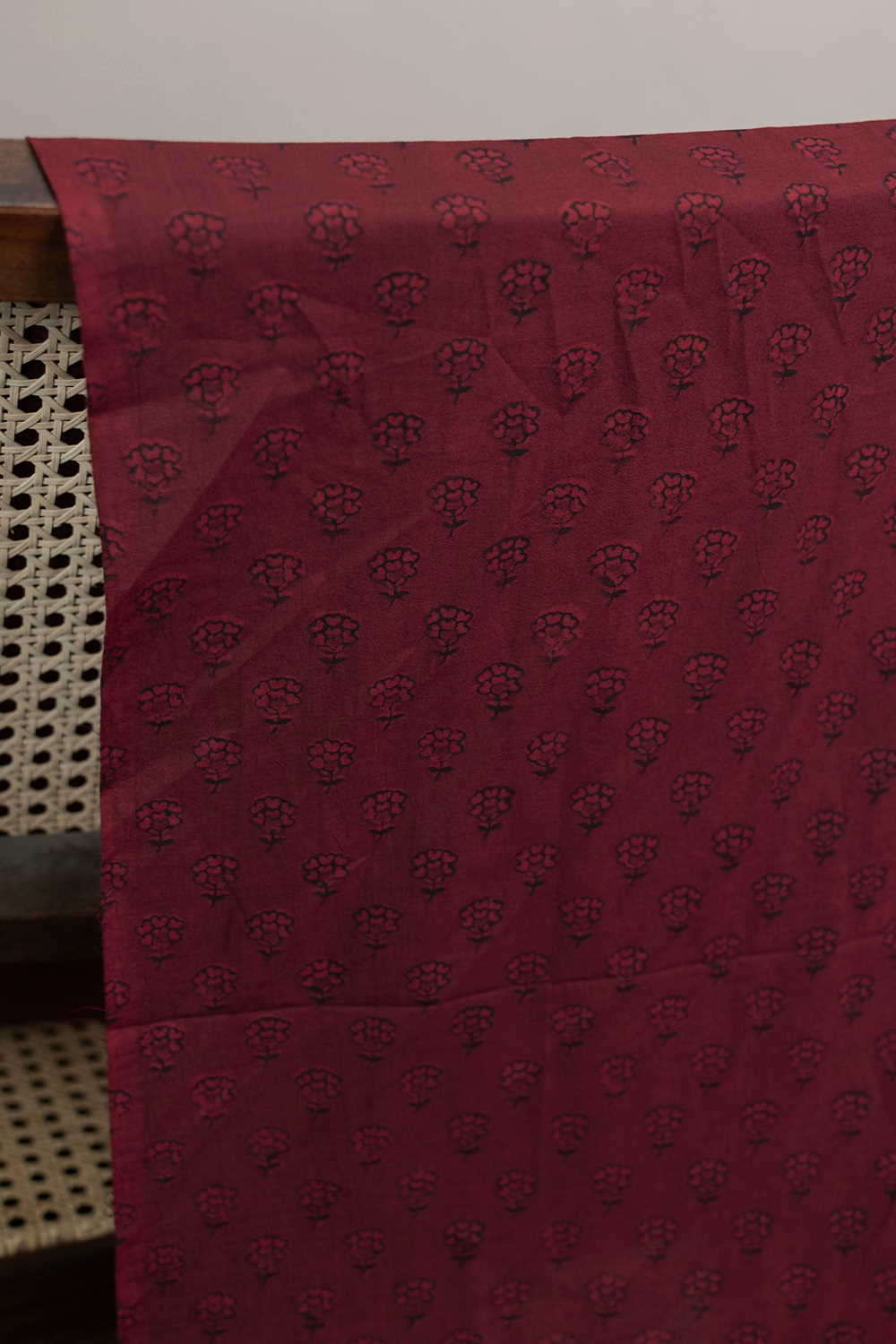Muted Maroon Bagh Cotton Fabric - 2m