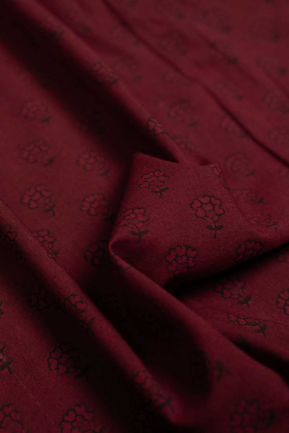 Muted Maroon Bagh Cotton Fabric - 2m