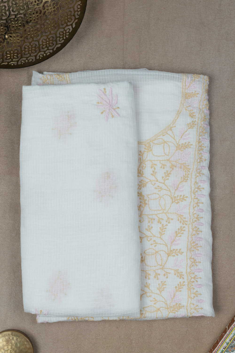 Daisy Chikankari Kota Cotton Top & Dupatta