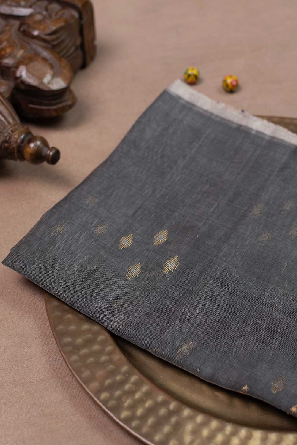 Glittery Grey Chanderi Silk Cotton Dupatta
