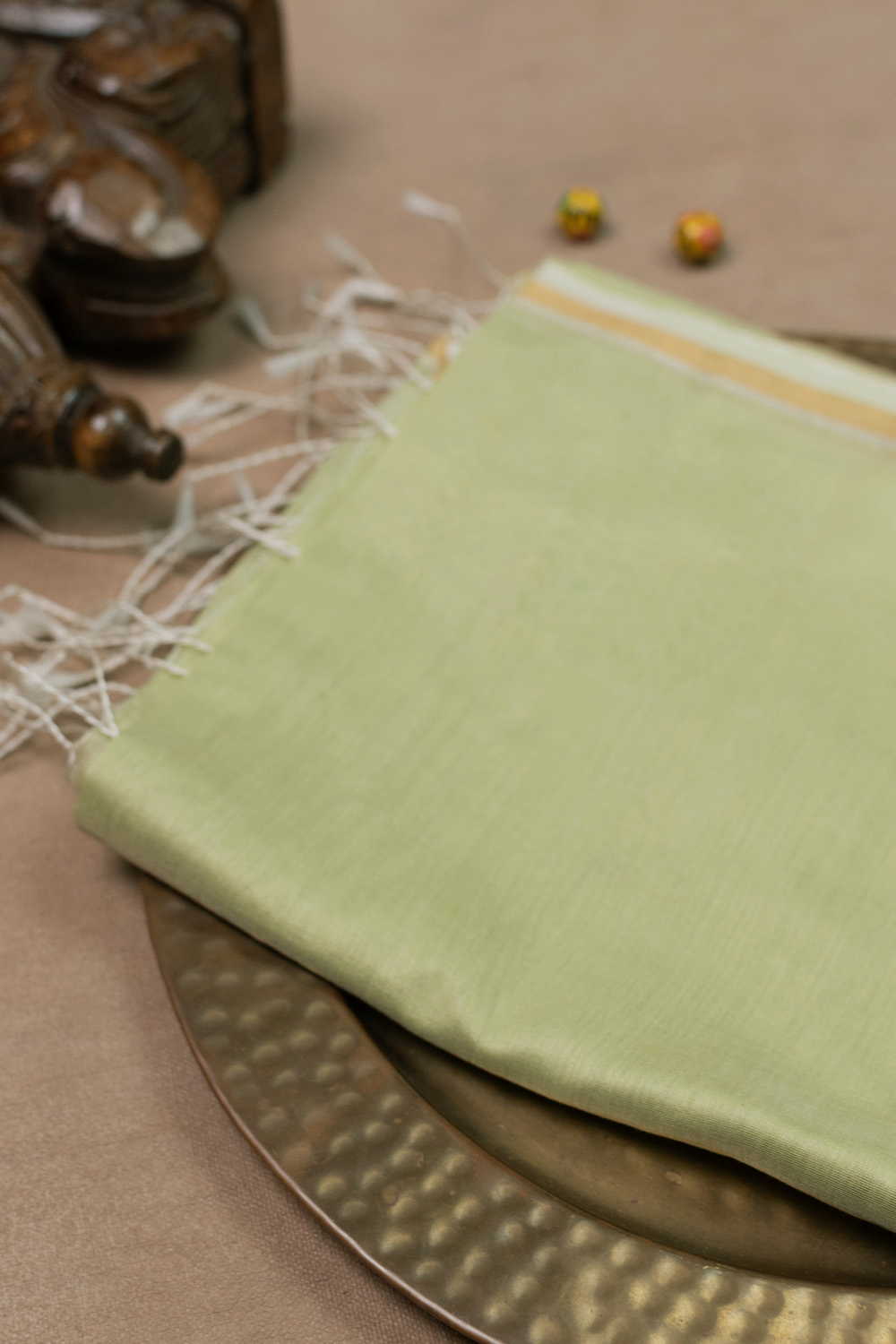 Pista Green Chanderi Silk Cotton Dupatta