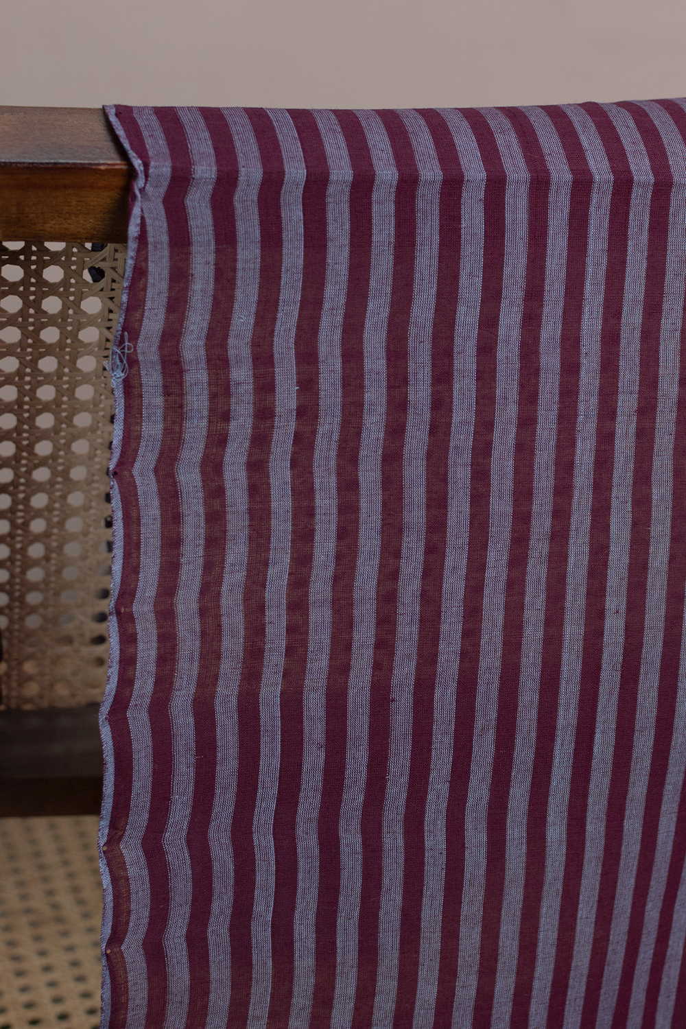 Purple Stripe Mangalagiri Cotton Fabric