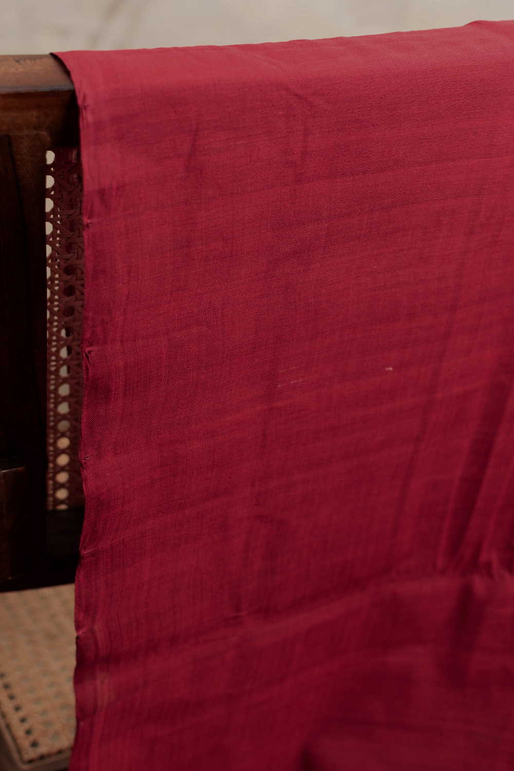 Dark Maroon Mangalagiri Cotton Fabric