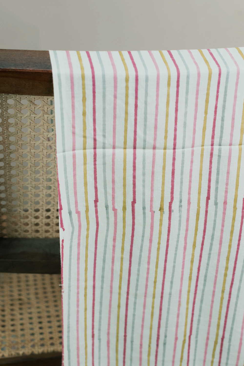 Coloured Stripe Sanganeri Cotton Fabric