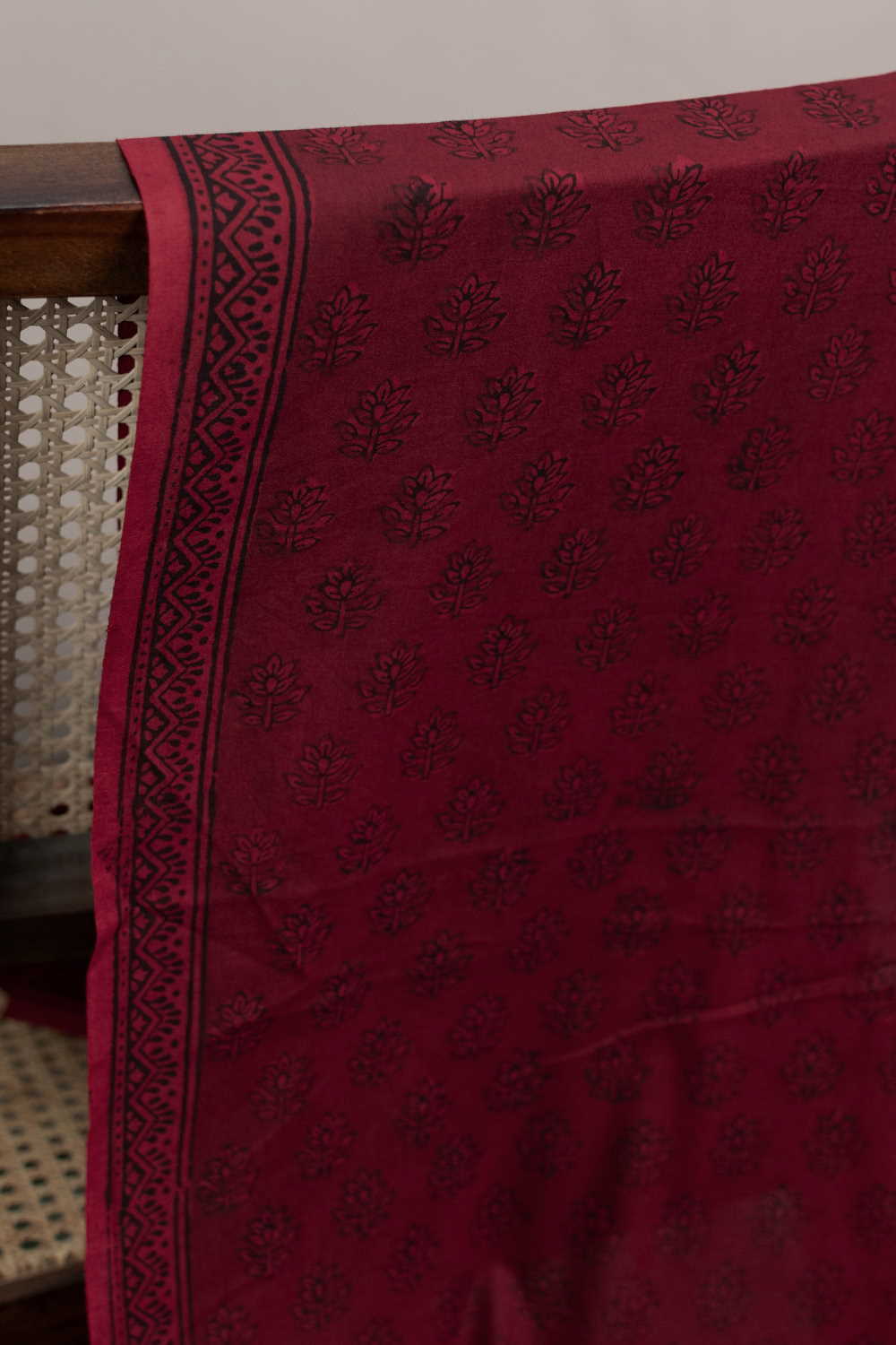 Floral on Maroon Bagh Cotton Fabric - 0.55m
