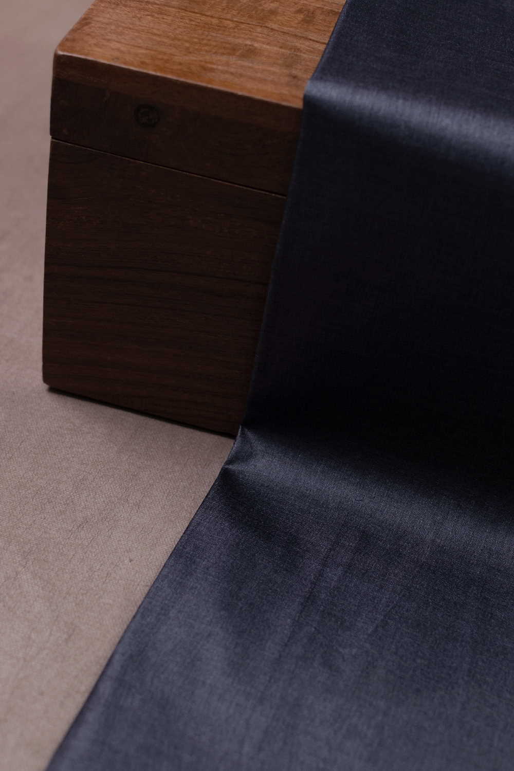 Dark Grey Handwoven Tussar Fabric