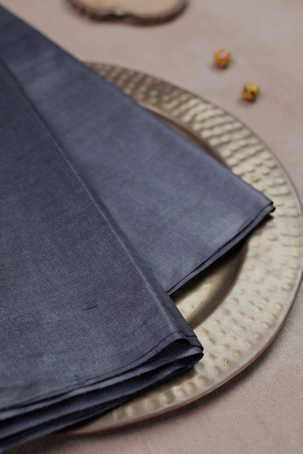 Dark Grey Handwoven Tussar Fabric