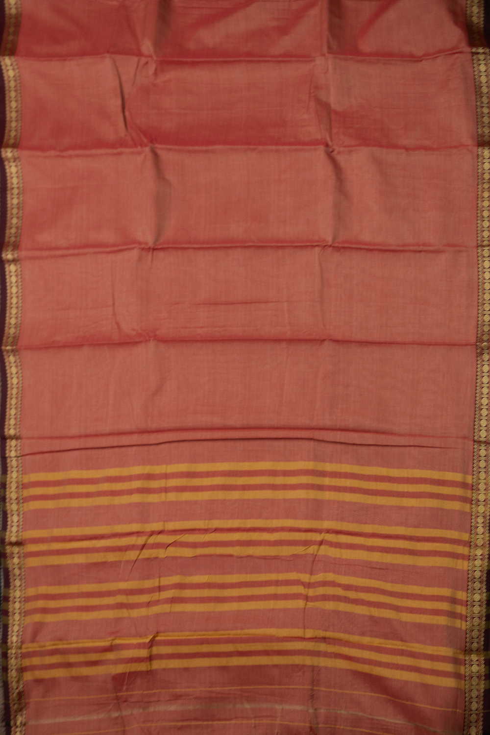 Soft Dark Peach Narayanpet Cotton saree