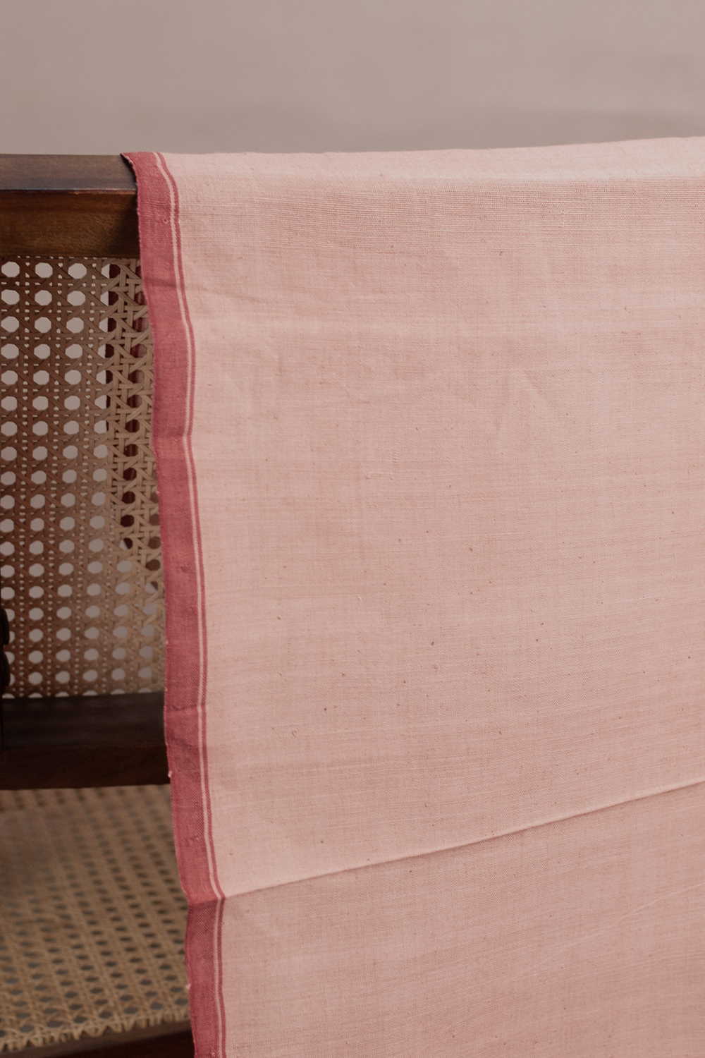 Plain Baby Peach Handspun Cotton Fabric