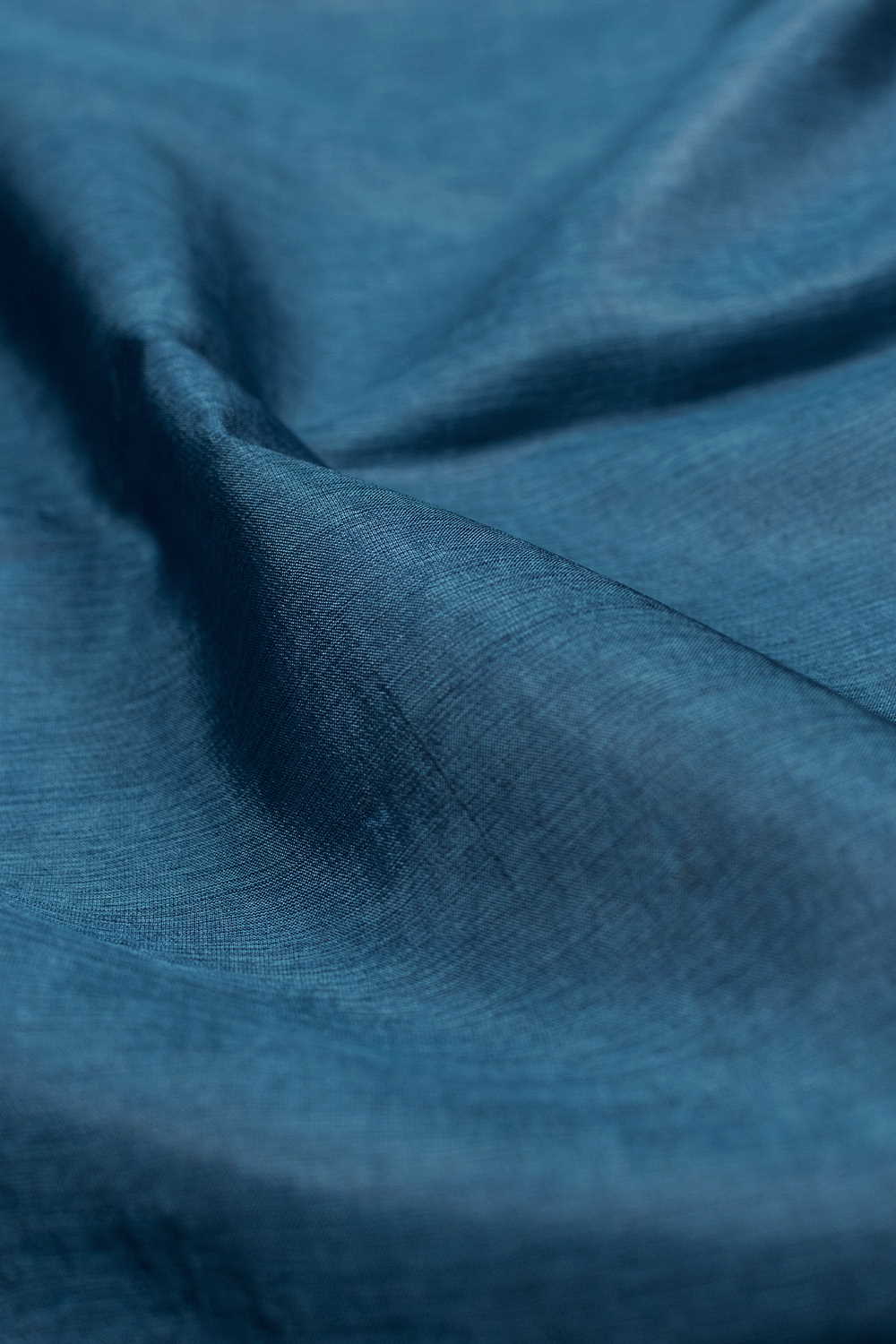 Aegean Blue Handwoven Tussar Fabric - 0.8m