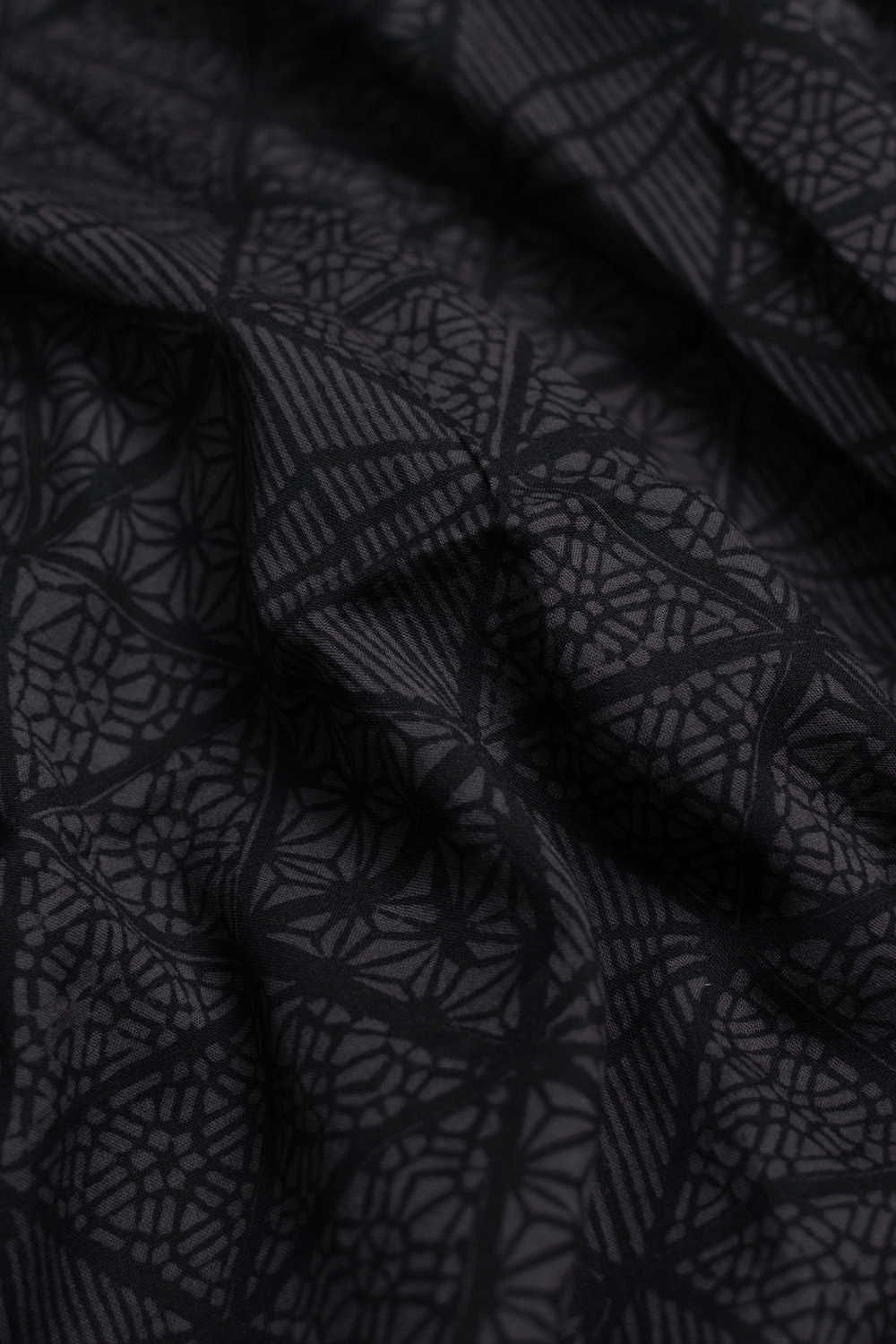 Grey Pattern Bagh Cotton Fabric - 1m