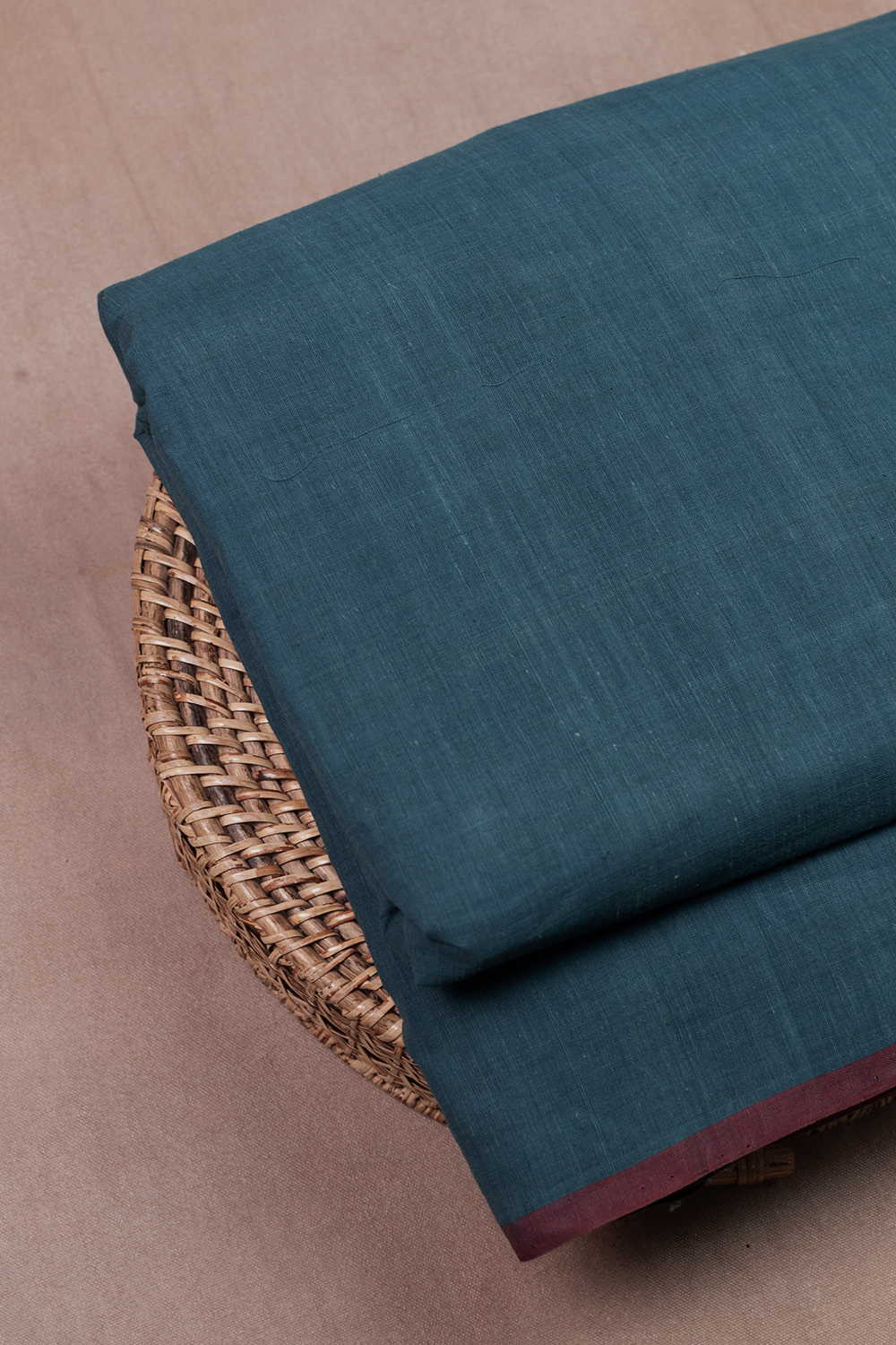 Rust Blue Handspun Cotton Fabric