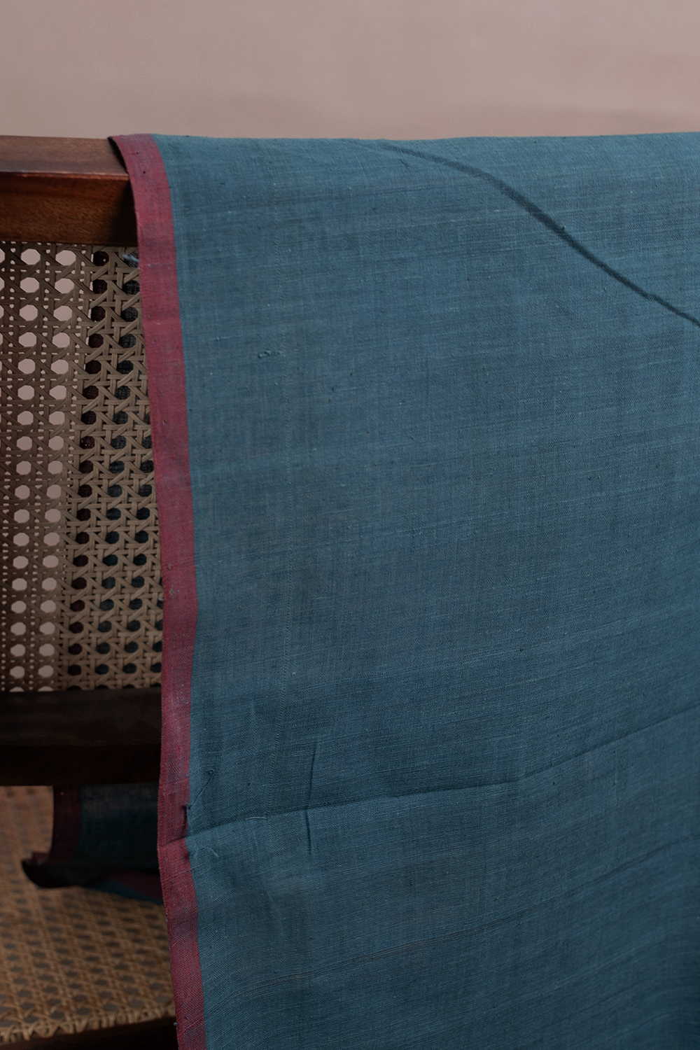 Rust Blue Handspun Cotton Fabric