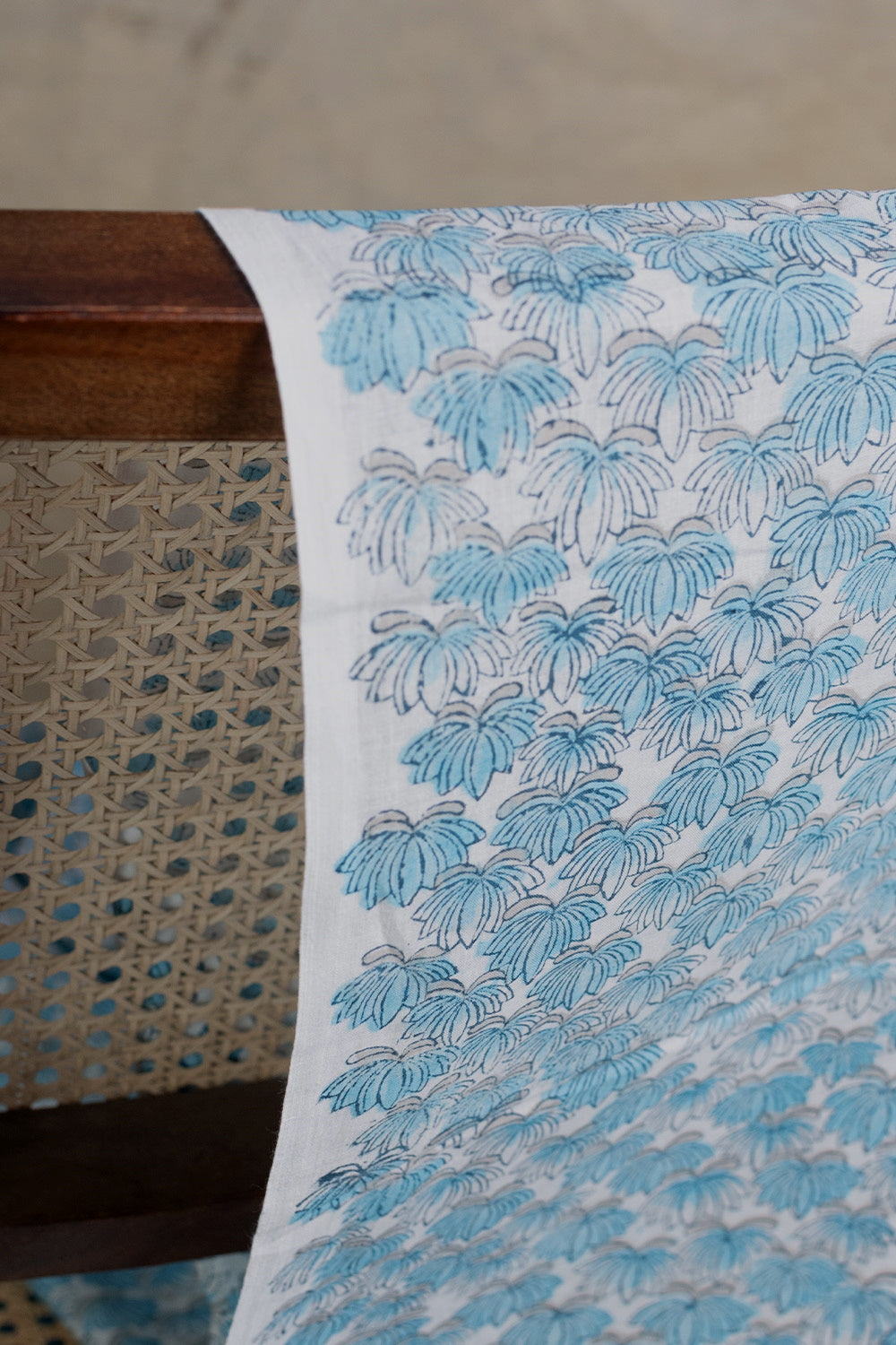 Blue Garden Sanganeri Cotton Fabric - 0.5m
