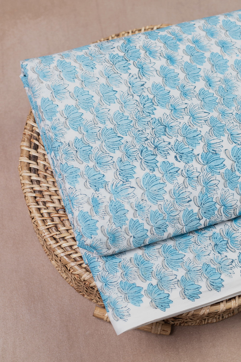 Blue Garden Sanganeri Cotton Fabric - 0.5m
