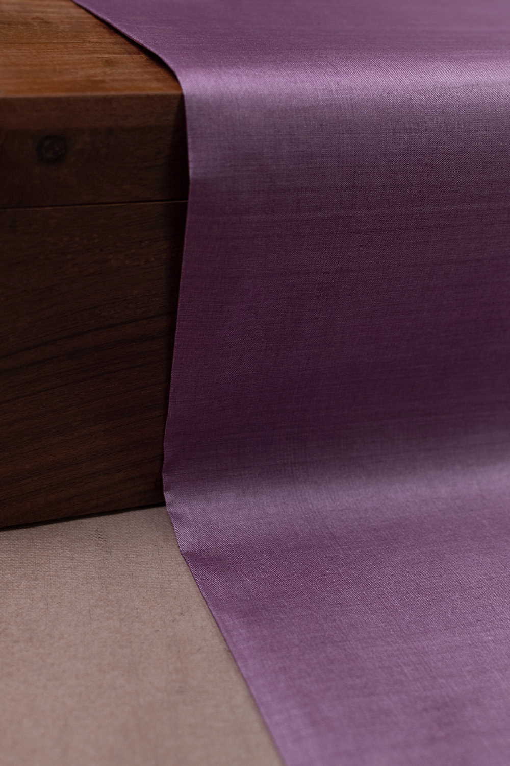 Plain Purple Handwoven Tussar Fabric