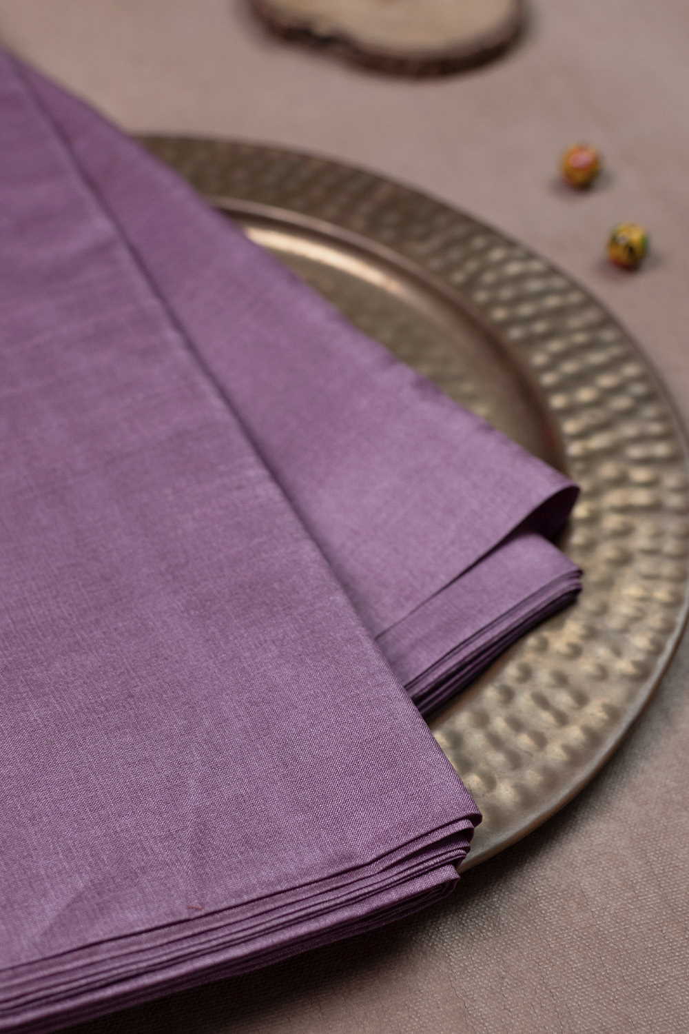 Plain Purple Handwoven Tussar Fabric