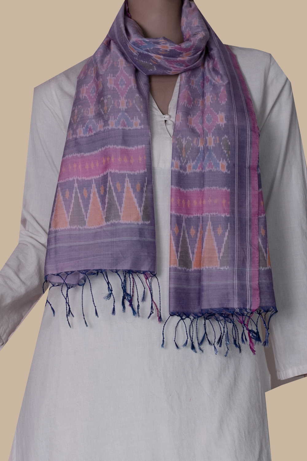 Ikat Silk Cotton Stole - Matkatus
