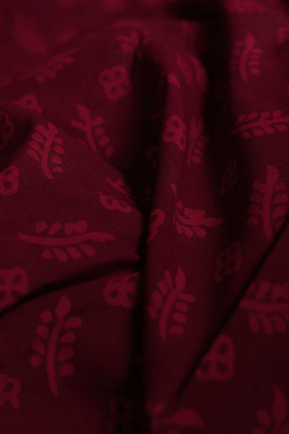 Maroon with Butta's Bagh Cotton Fabric