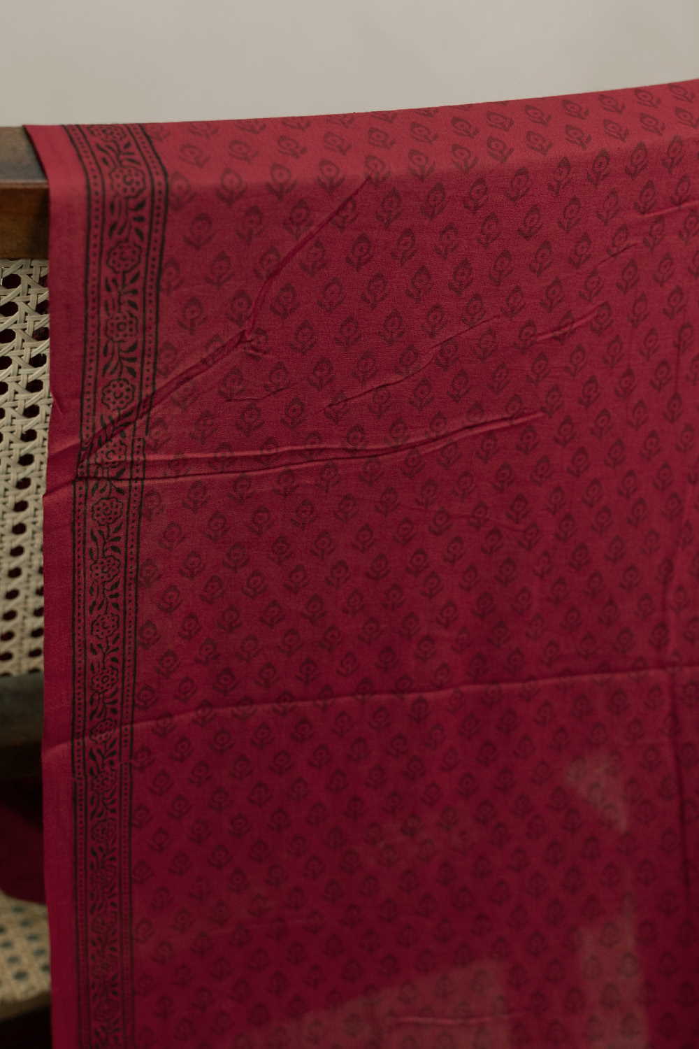 Scarlet Red Bagh Cotton Fabric - 1.3m