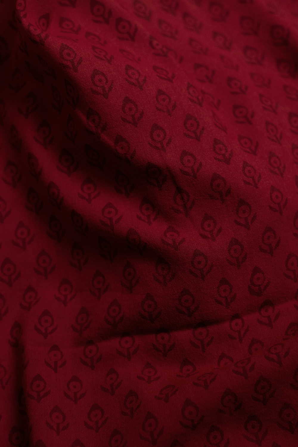 Scarlet Red Bagh Cotton Fabric - 1.3m