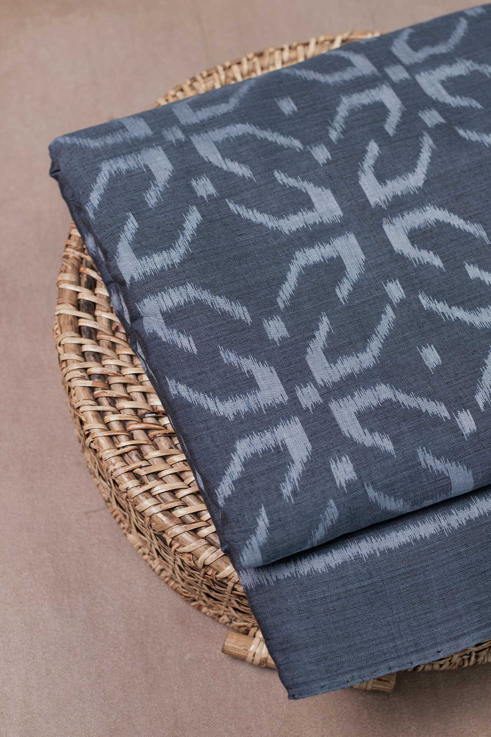 Slate Grey Orissa Ikat Cotton Fabric - 1.95m