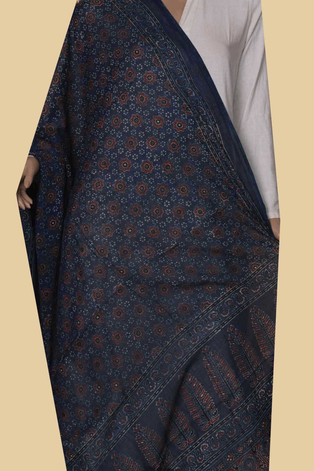 Ajrak Cotton Dupatta - Matkatus