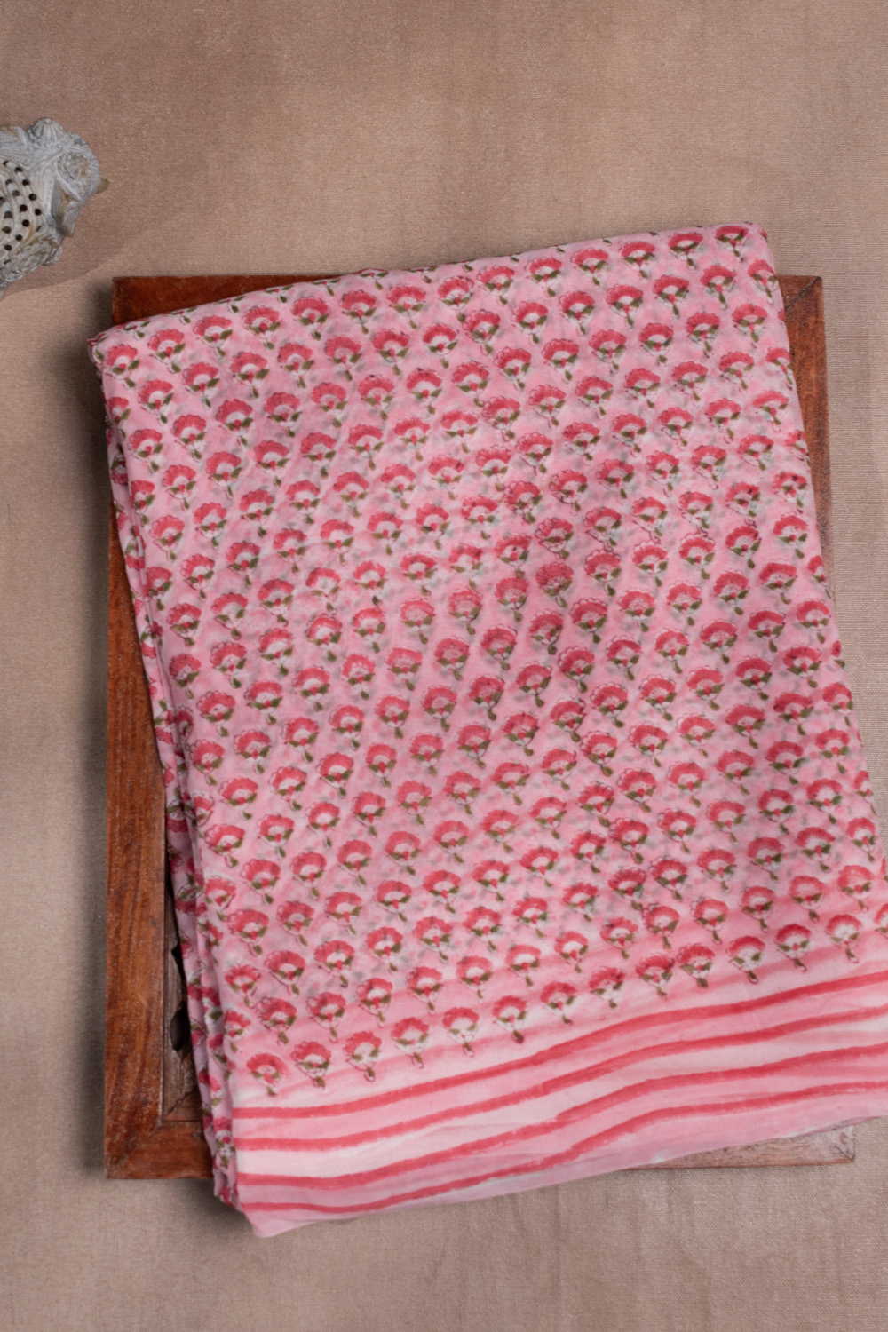 Baby Pink Semi Georgette saree