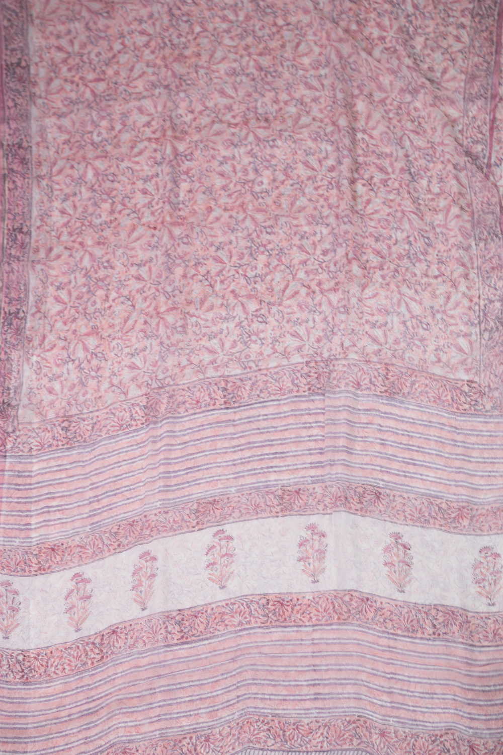 Leafy Floral Garden Semi Georgette saree