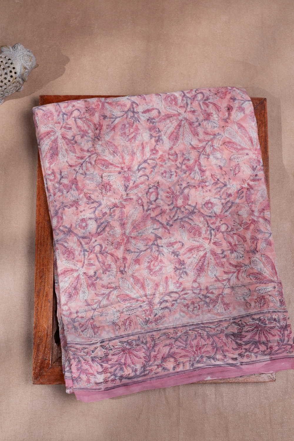 Leafy Floral Garden Semi Georgette saree