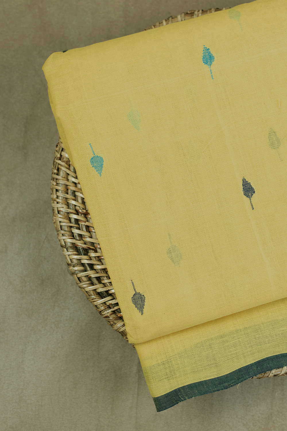 Yellow - Handspun Handloom Natural Dyed Cotton Kora Plain Fabric 11
