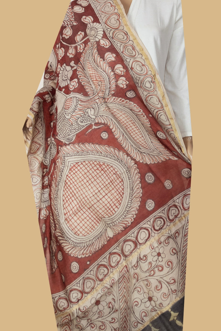 Painted Kalamkari Dupatta-Matkatus