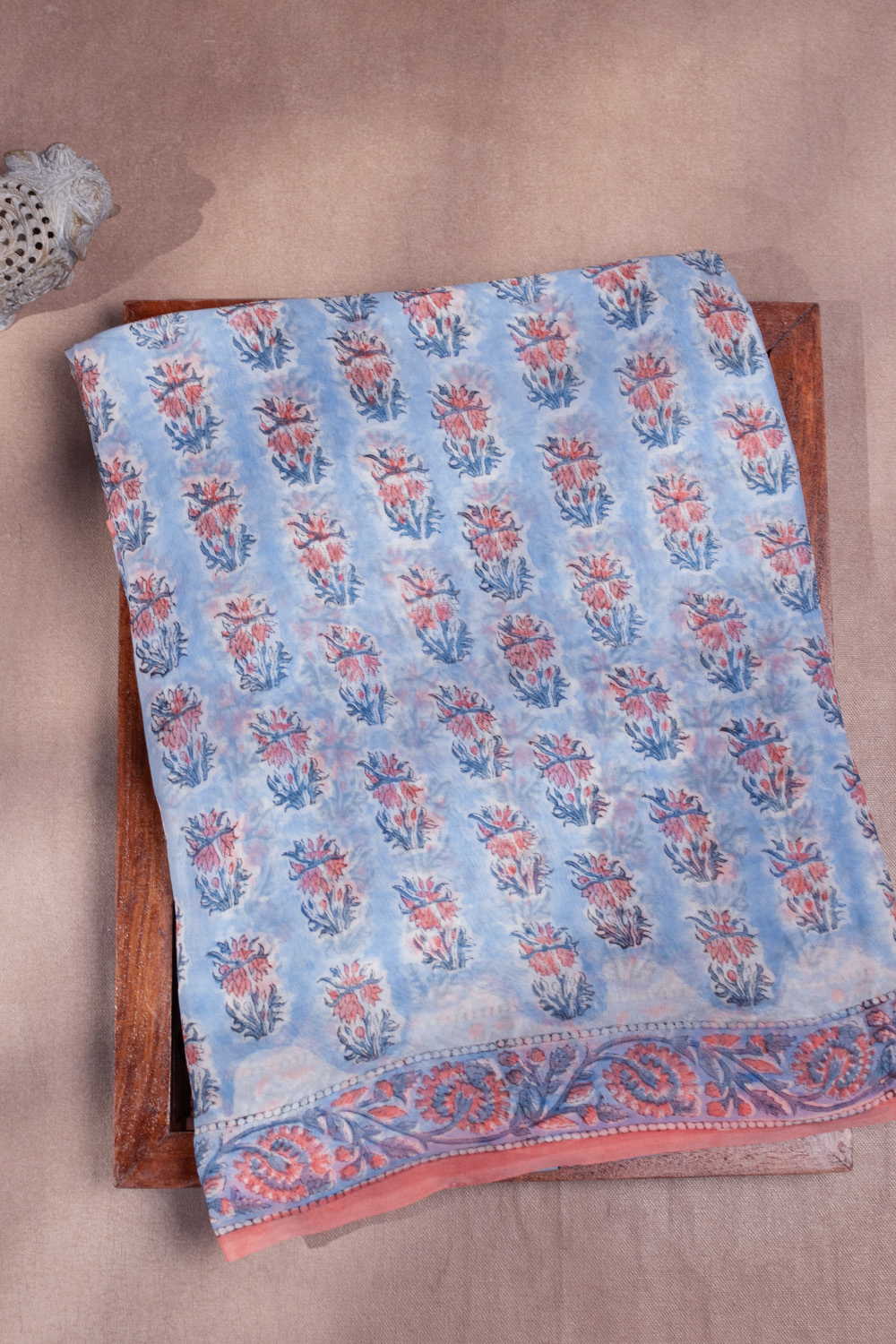 Mild Blue Semi Georgette saree