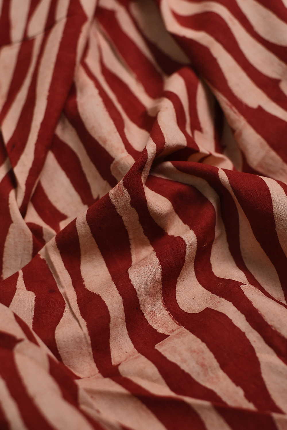 Faded Maroon with Pattern Ajrak Cotton Fabric