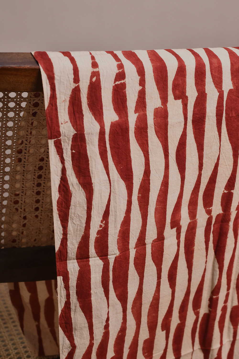Maroon Ajrak Cotton Fabric