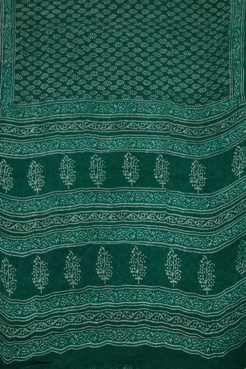Dark Green Semi Georgette saree