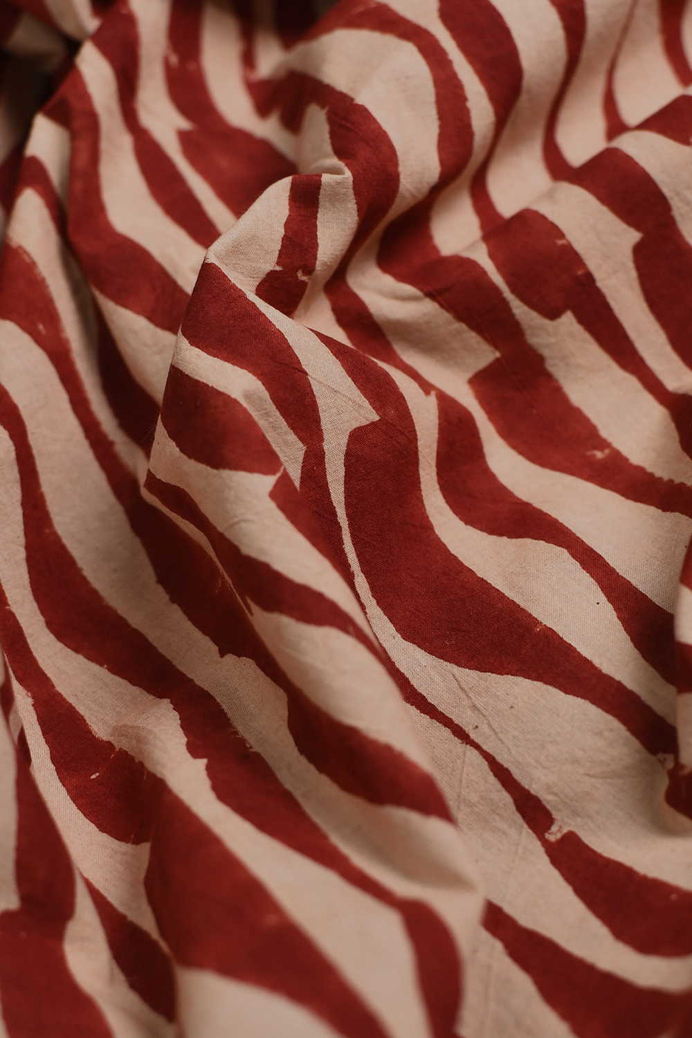 Maroon Ajrak Cotton Fabric